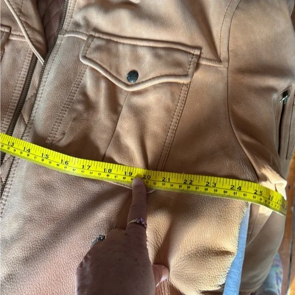 Roundtree & Yorke Tan Leather Lined Zip Front Bomber Jacket Thrashed Large - Picture 15 of 16